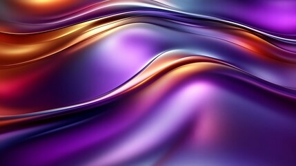 Naklejka premium Abstract Purple and Gold Wave Design