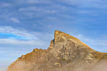 Summit of a craggy mountain in Greenland