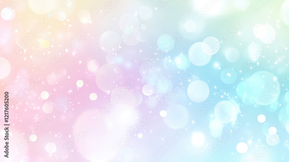 Poster soft pastel bokeh background with blurred circles and gentle gradient colors ideal for copy space an