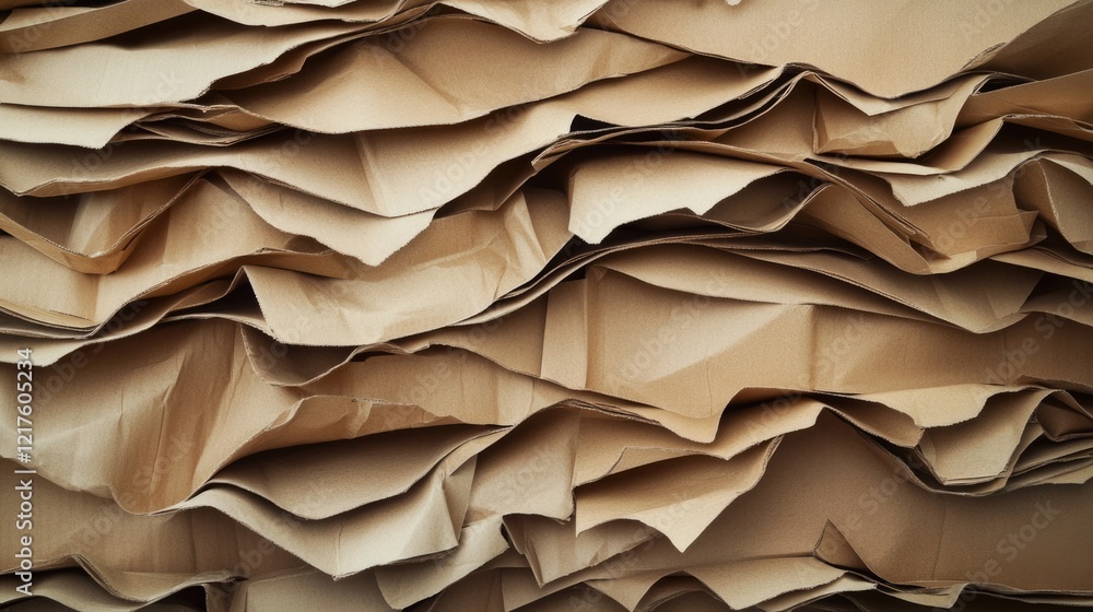 Aufkleber textured crumpled brown paper background with layered folds and wrinkles ideal for design projects c