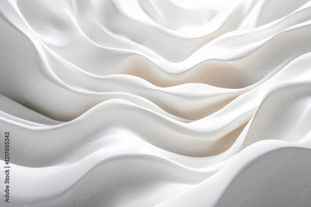 Aufkleber elegant white fabric draping in soft waves creates a serene and calming visual experience in a minim