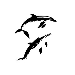 Naklejka premium Dolphin Vector Logo Design