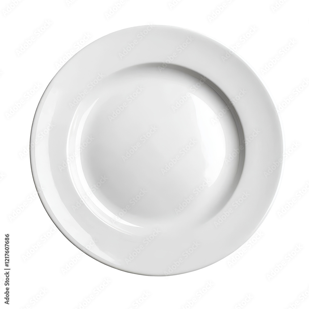 Poster a pristine transparent plate placed on a clean transparent background perfect for showcasing culinar