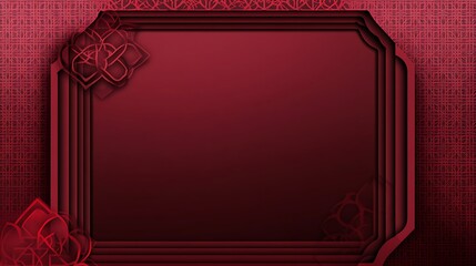 Elegant Red Frame with Intricate Floral Design