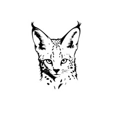 Fototapeta premium Serval Cat Vector Logo Design