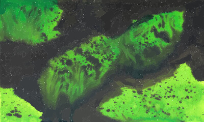 green and black background watercolor