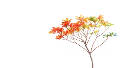 Obraz premium Vibrant Autumn Leaves on a Minimalist White Background