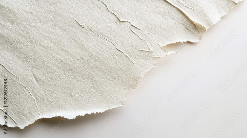 Poster torn white paper background with texture and copy space for design elements or text placement