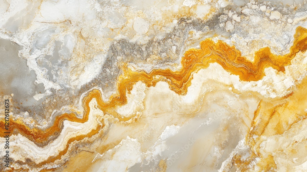 Poster abstract mineral texture with golden and gray patterns in agate stone surface displaying natural bea