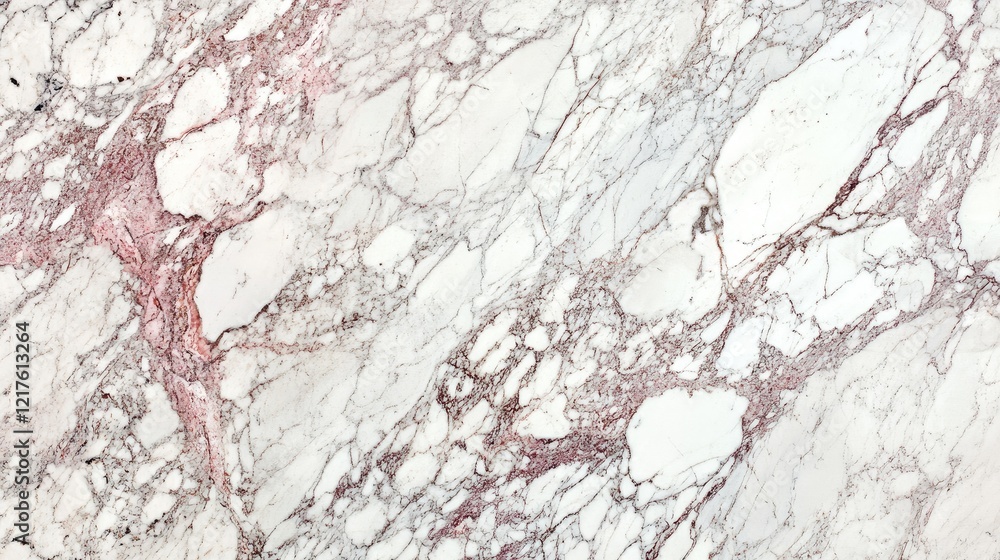 Poster high-resolution close-up of polished white marble with subtle pink veins and patterns copy space ava