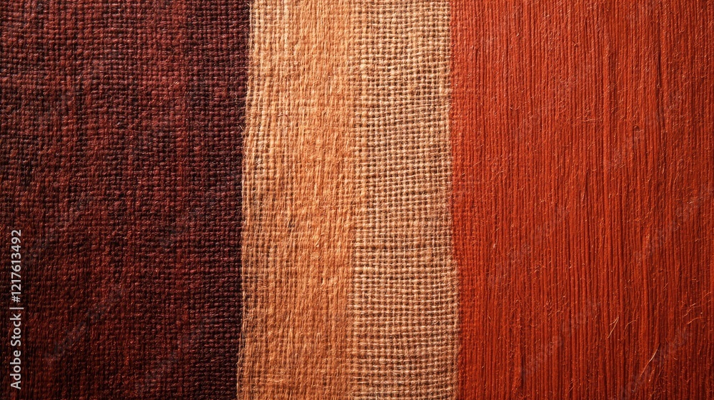 Aufkleber textile pattern with brown and orange color fibers in vertical stripes suitable for backgrounds and 