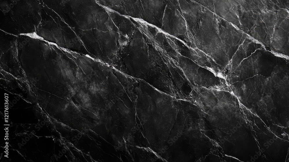 Poster black marble texture with intricate veining and a polished surface showcasing natural patterns and c