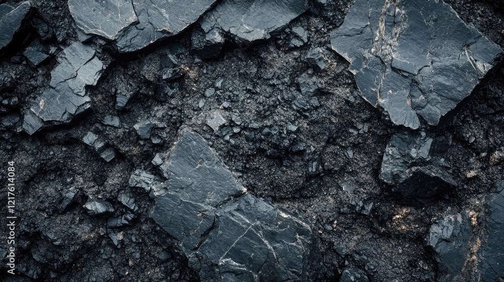 Poster black slate rock texture background with rough surfaces and varying shades of gray, ideal for use as