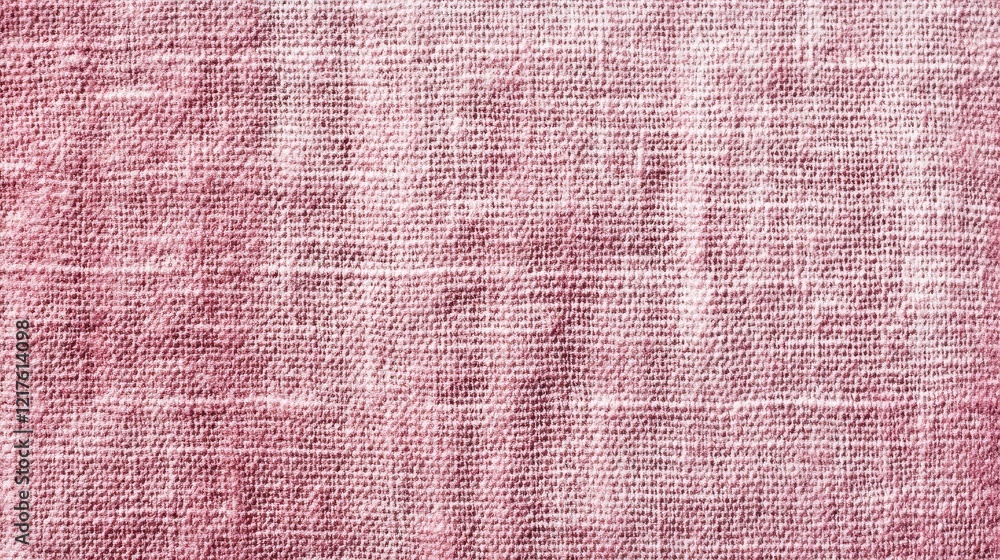 Poster textured pink linen fabric background with a soft weave pattern suitable for various design applicat