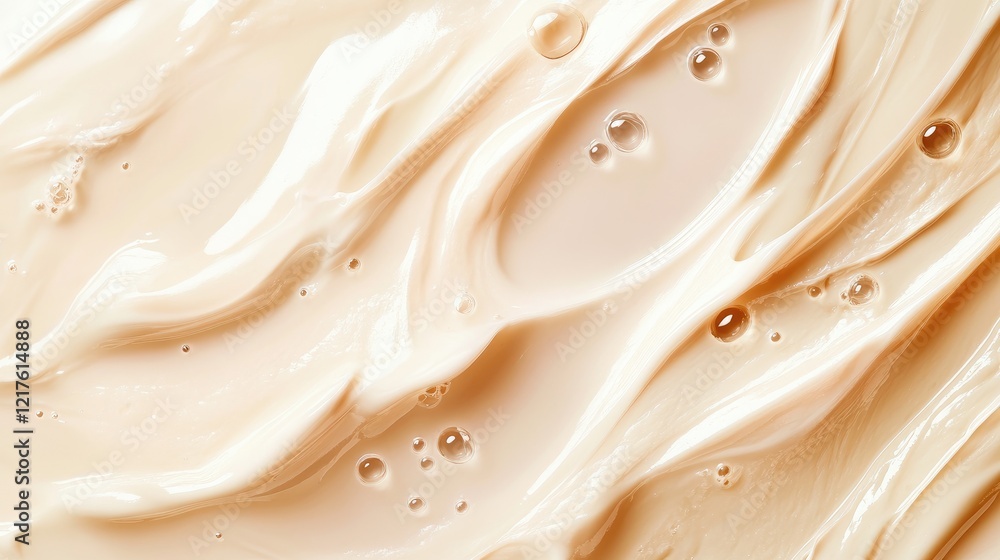 Aufkleber creamy textured surface with light beige color and water droplets in a wavy pattern. copy space incl