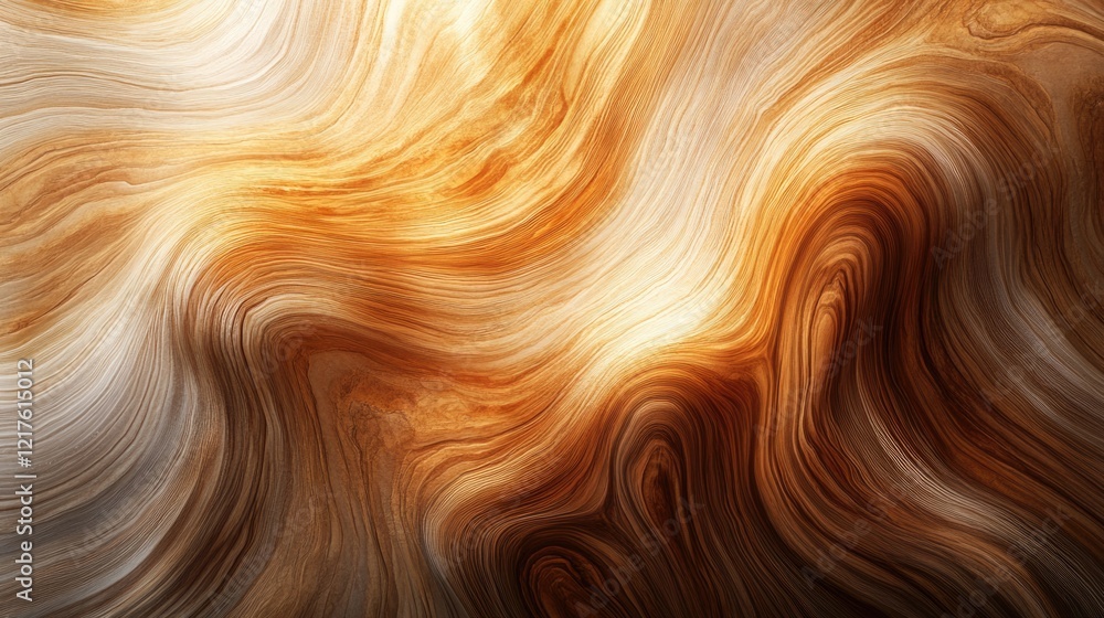 Poster abstract wavy texture with warm orange and brown tones creating a fluid design suitable for backgrou