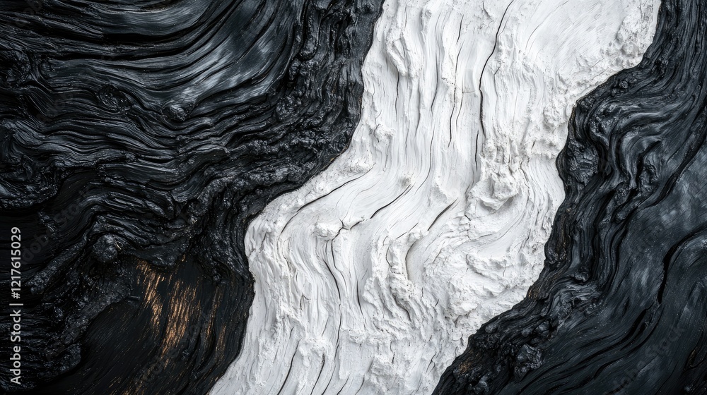 Aufkleber abstract texture of black and white paint with flowing patterns and contrasting colors suitable for 