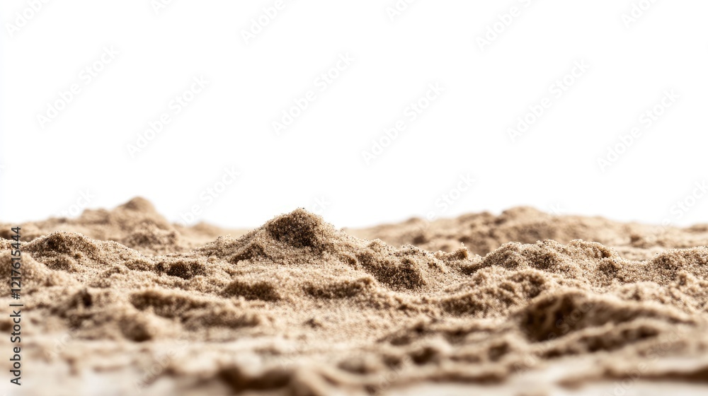 Poster close-up of fine sand texture with soft undulations on a neutral background ideal for placement of t