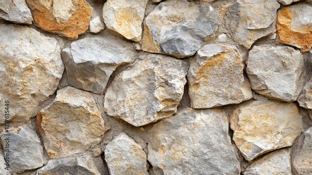 Poster rock wall texture with irregular stones in natural colors suitable for backgrounds and design projec