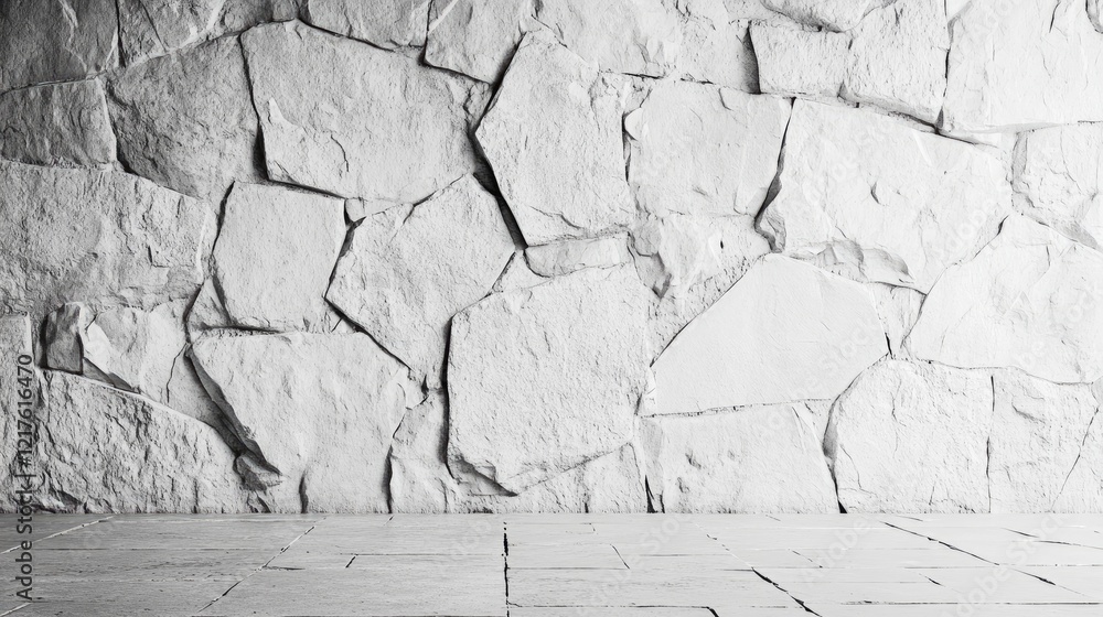 Poster textured white stone wall background with uneven surfaces and copy space for design elements.