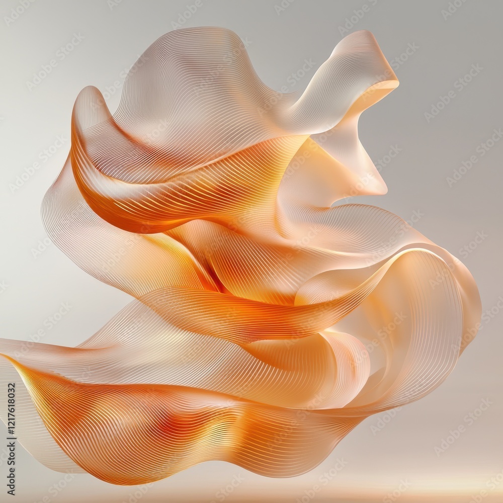 Poster elegant flowing textures modern art gallery abstract design minimalistic layers soft color palette c