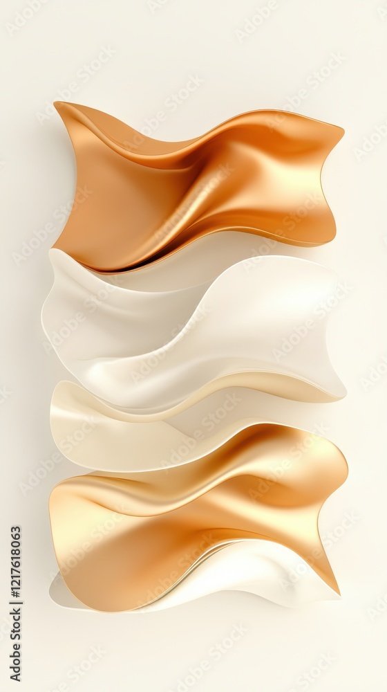 Poster Dynamic minimalistic layered geometry textures studio setting digital art clean aesthetic abstract concepts