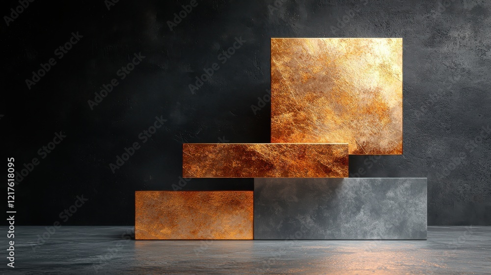 Poster modern layered textures display minimalistic environment abstract art dark background artistic viewp