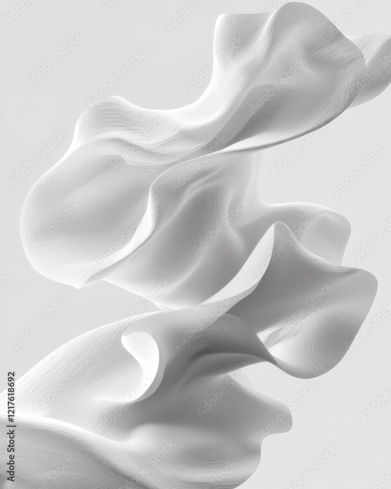 Poster elegant flowing textures studio setting abstract art minimalistic layers close-up visual serenity