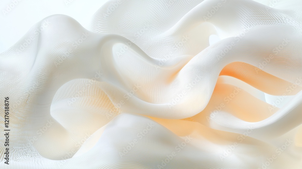 Poster flowing minimalistic fabric textures soft lighting abstract art studio environment close-up viewpoin