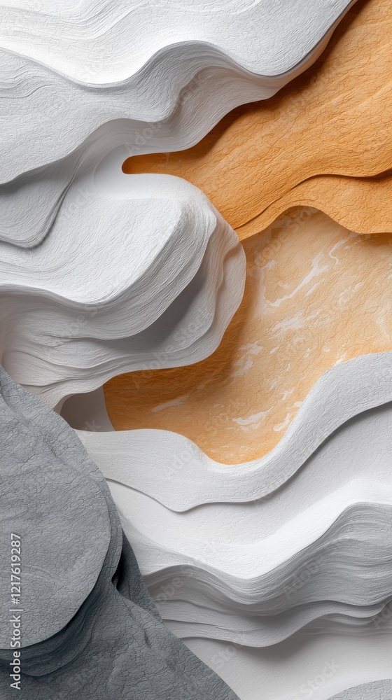 Poster minimalistic layers of fine art textures abstract design studio setting contemporary close-up perspe