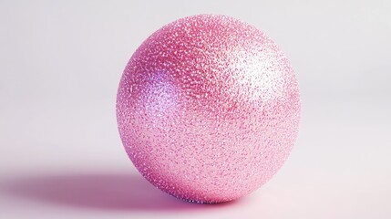 Glossy pink textured sphere on a light background with ample copy space for text placement.