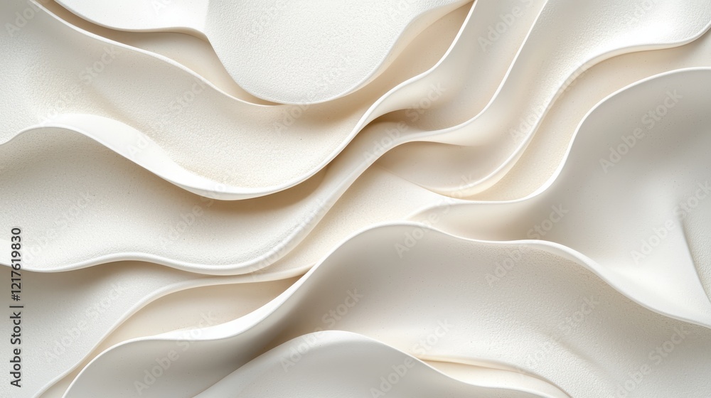 Poster elegant minimalistic layers of white textures abstract art digital design calm environment top-down 
