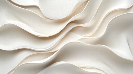 Obraz premium Elegant minimalistic layers of white textures abstract art digital design calm environment top-down view harmonious gradients