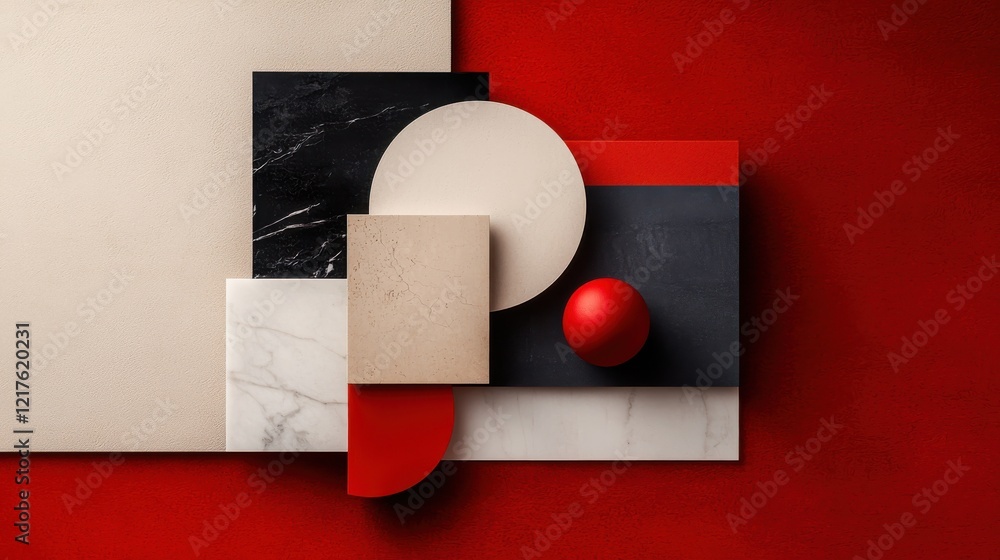 Poster dynamic abstract featuring minimalistic layers modern textures and bold colors