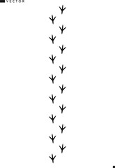 Crow paw print silhouette. Raven paw print vector