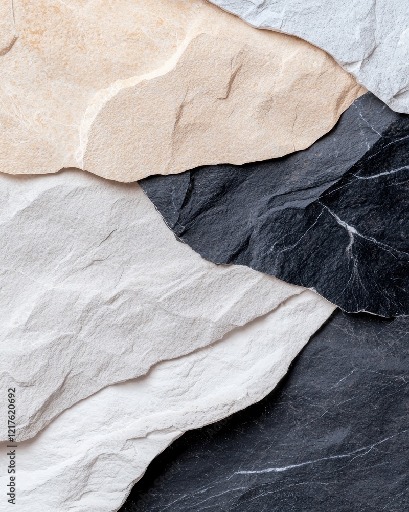 Aufkleber minimalistic layered textures of natural stone abstract background soft color palette - viewpoint