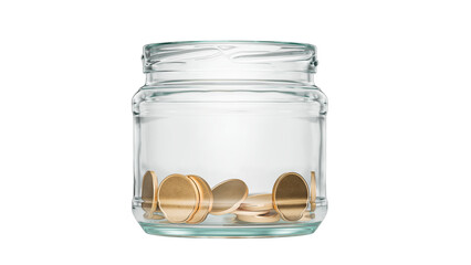 Coins in a glass jar on a rustic wooden table symbolizing savings and financial growth. Money jar. Concept of savings and investment. Money saving concept. A donation jar filled with coins. 3d render.