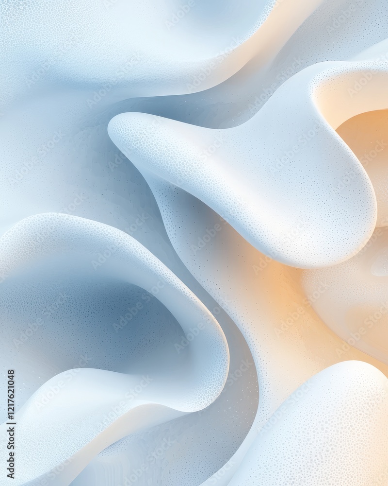 Poster fluid minimalistic layers modern interior design textures and details soft color palette abstract vi