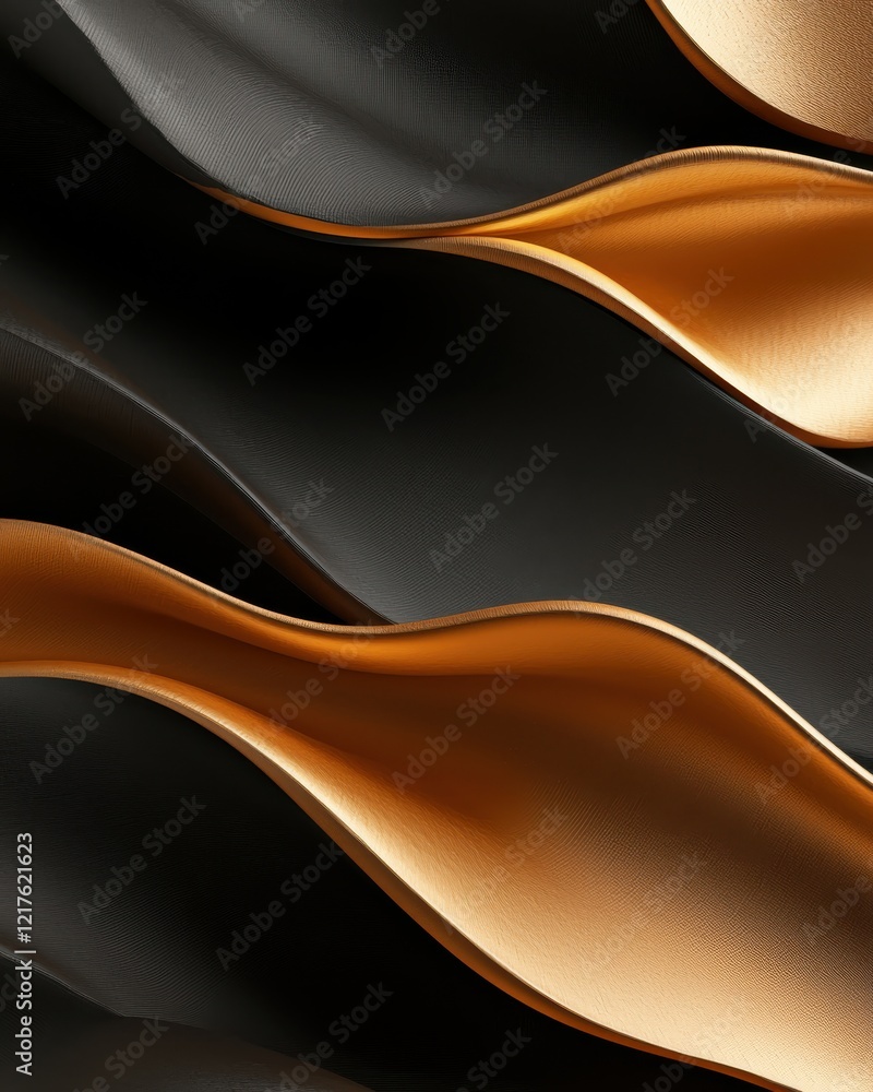 Poster Elegant minimalistic layers of black and gold textures modern design showcase artistic environment abstract viewpoint