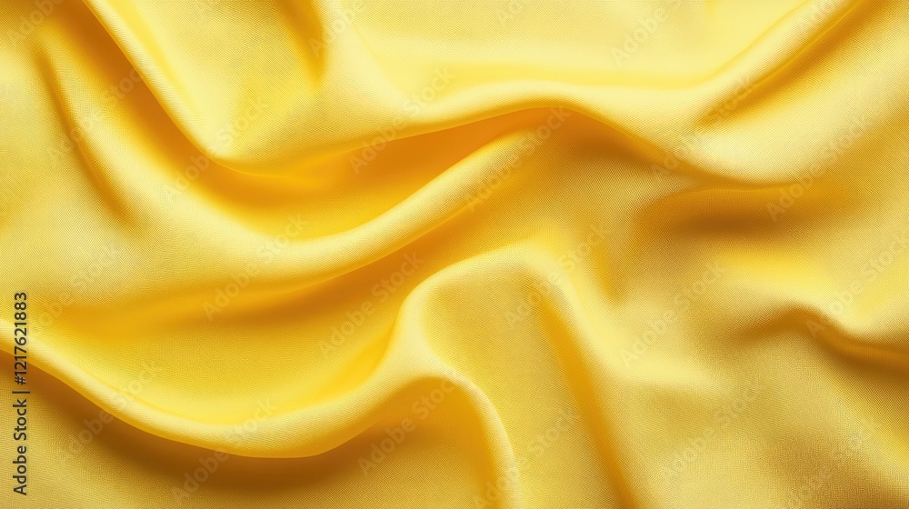 Poster yellow satin fabric texture with smooth folds and waves ideal for background design copy space