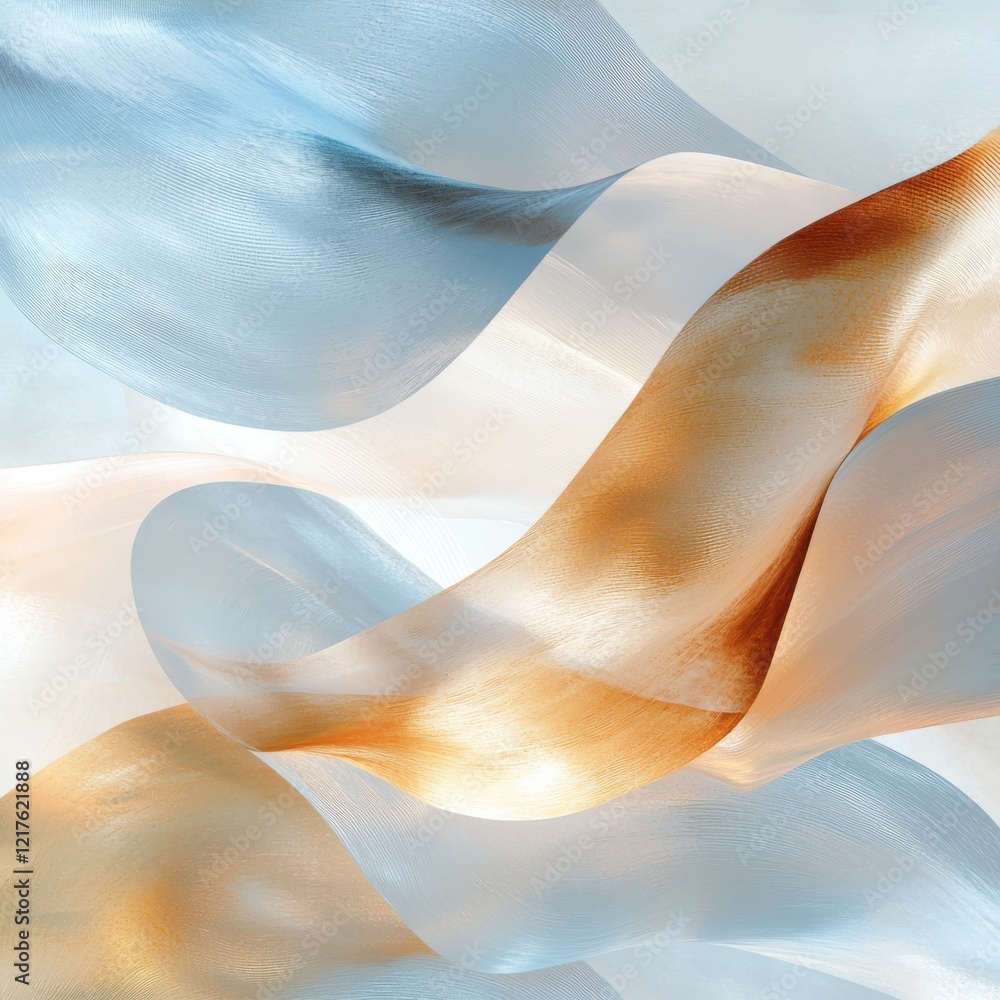 Poster fluid waves of minimalistic pastel textures abstract art soft environment aesthetic viewpoint layere