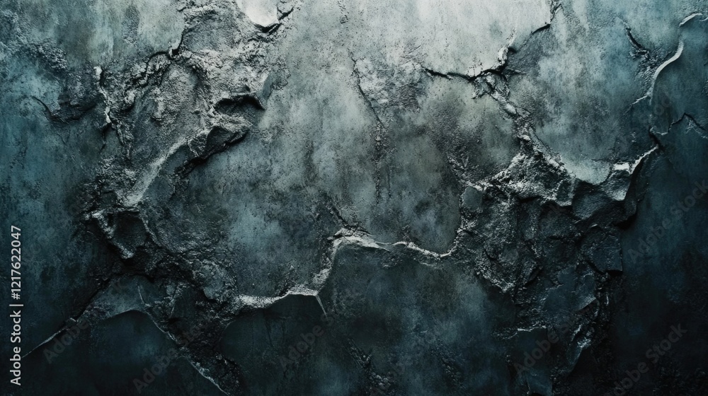 Poster textured dark gray cracked wall surface with uneven pattern and shadows suitable for backgrounds and