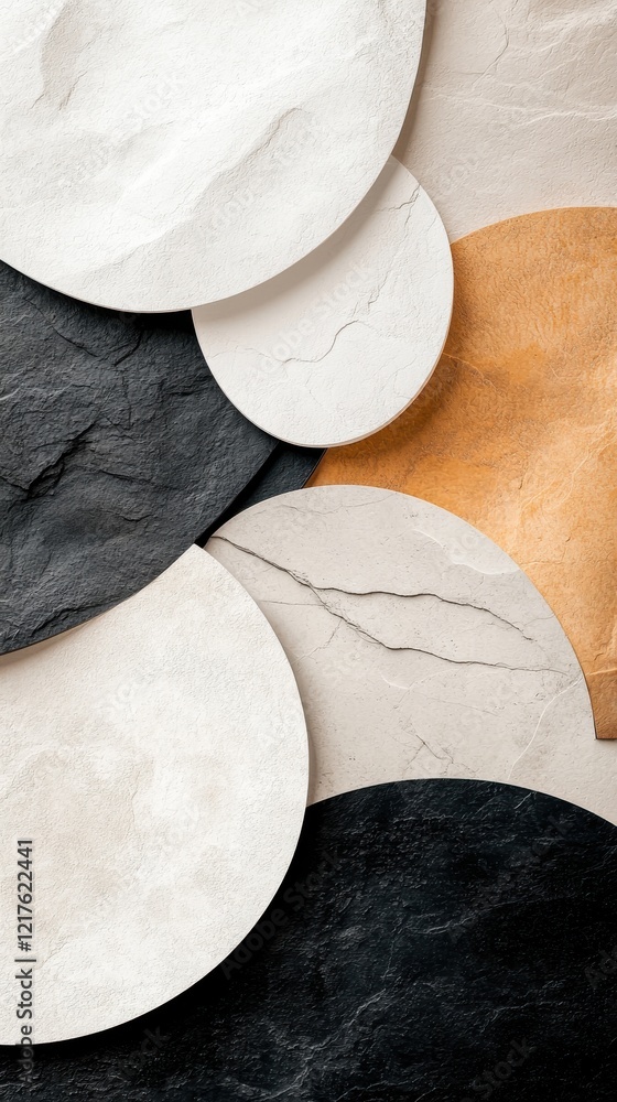 Poster minimalistic layered art textures in neutral tones abstract design modern aesthetic studio setting c