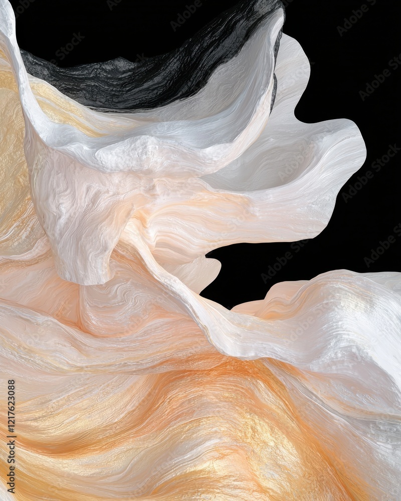 Poster dynamic flow of minimalistic layers abstract art textured background monochrome environment artistic