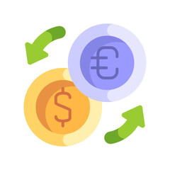 money exchange icon. Currency exchange vector illustration of a dollar sign on a white background.