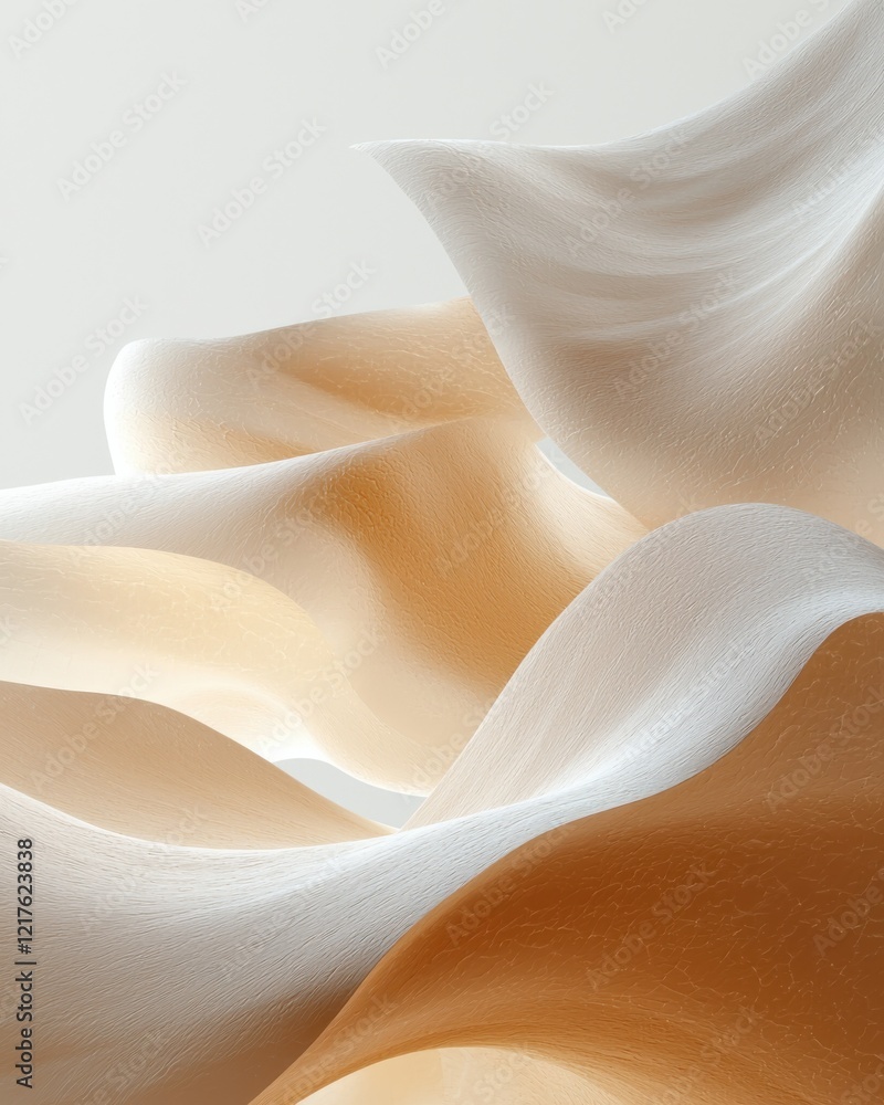 Poster fluid abstract textures minimalistic layers clean background soft tones artistic
