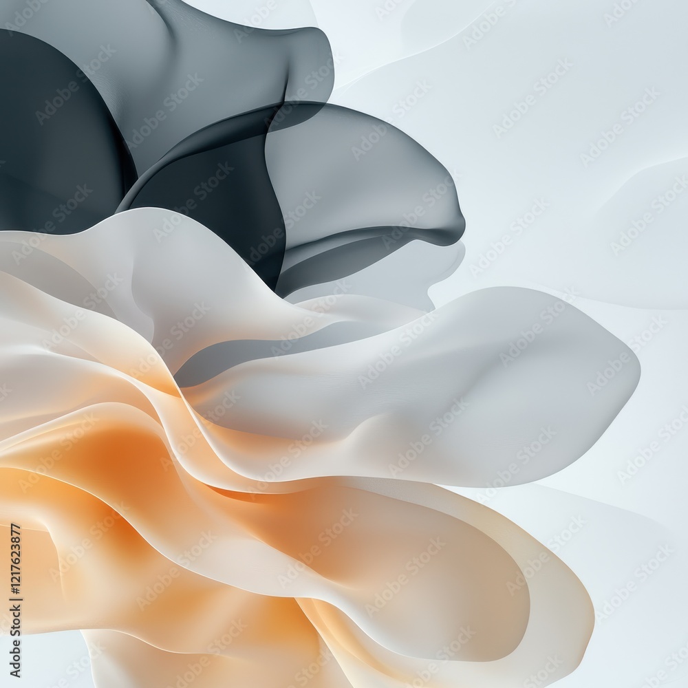 Poster abstract minimalistic layers of subtle textures and transitions digital art calm environment soft co