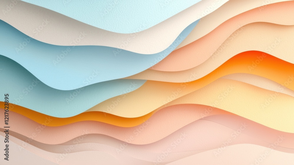 Poster minimalistic layered background design abstract geometric textures digital art soft color palette ae