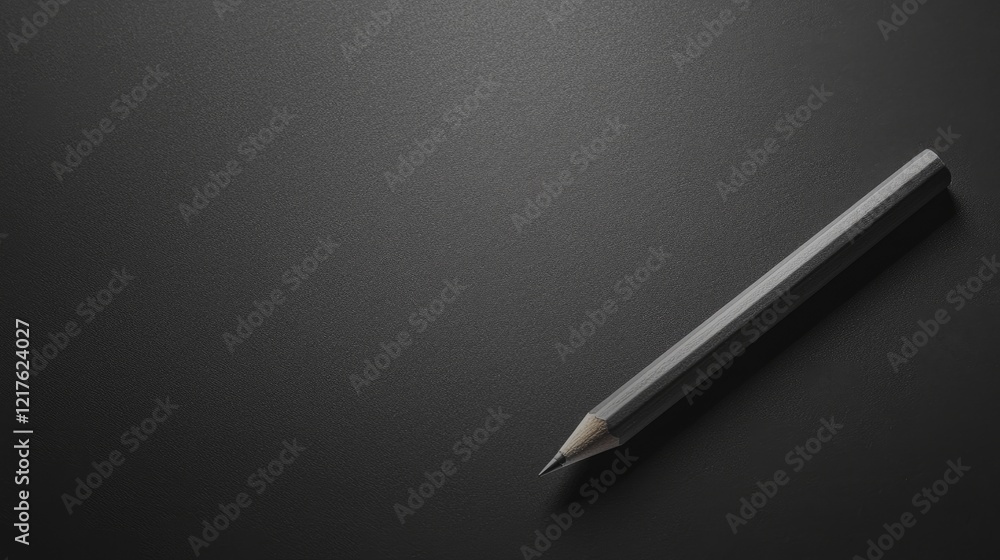 Poster grey pencil on a textured black background with copy space for text placement