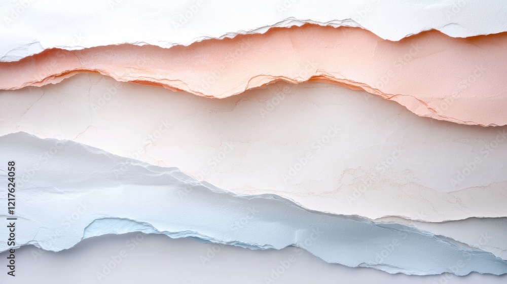 Poster Layered textures and gradient depth minimalistic design digital art soft colors abstract